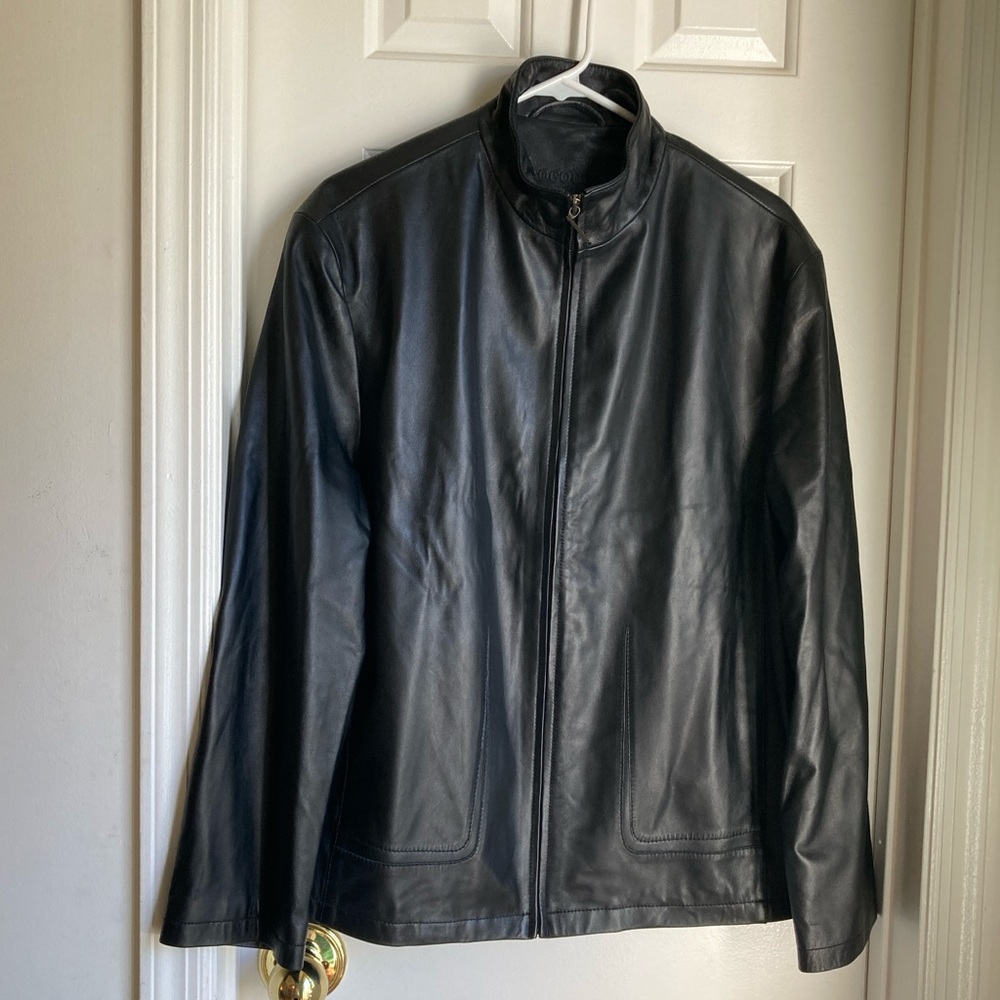 NWOT Crocodile black lambskin leather jacket